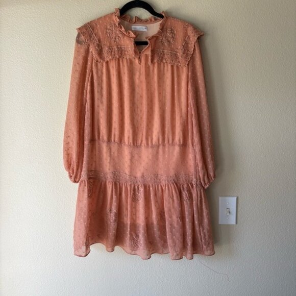 Zara Peach Ruffle Dress - Picture 1 of 3